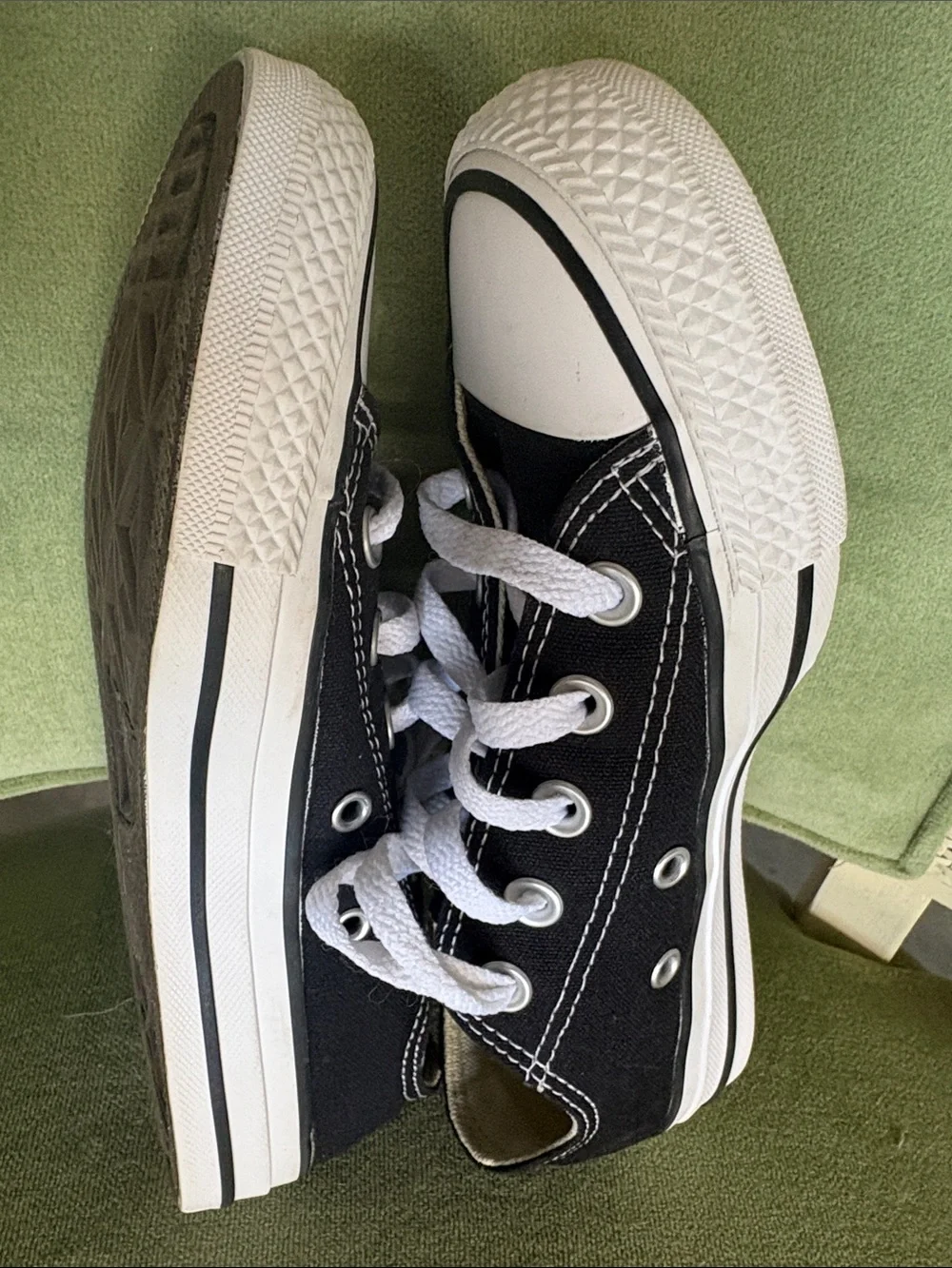 Converse Low Top Sneakers - Black & White. Size 5.5